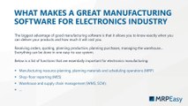 Which Manufacturing Software for Electronics Industry