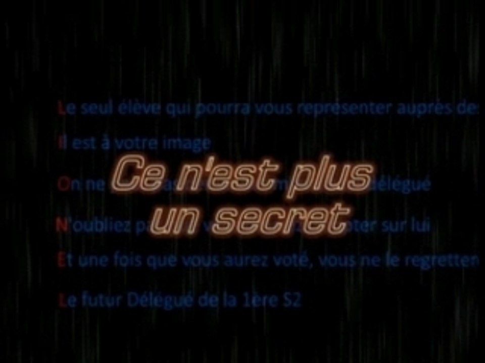 Vidéo délégué mystère
