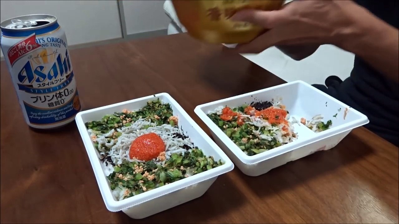 【コンビニ弁当】　野沢菜と明太子の御飯×2を喰う！　【セブンイレブン】