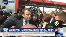 Marine Le Pen s'invite à l'usine de Whirlpool d'Amiens, suivie par Emmanuel Macron