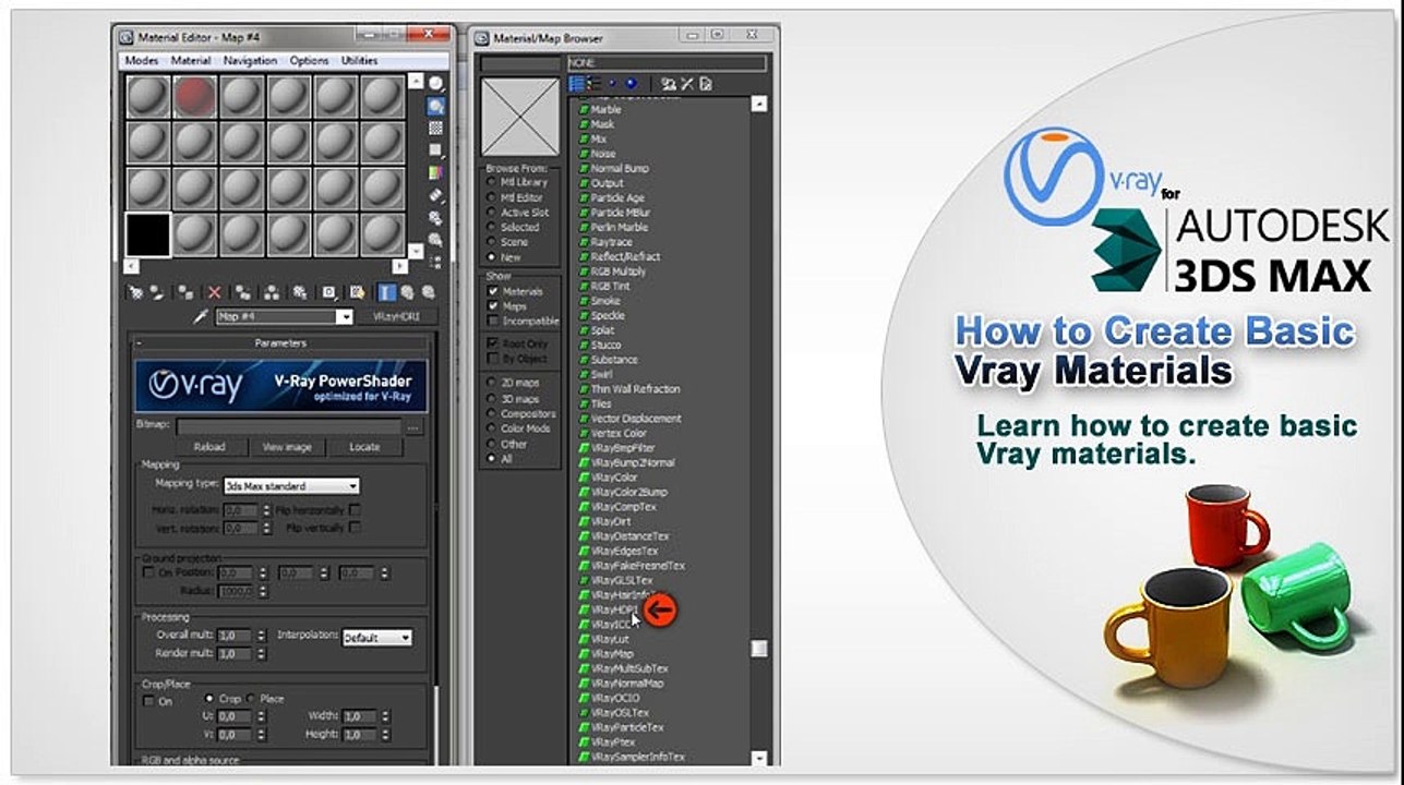How to Setup Basic Materials in VRay and 3ds Max