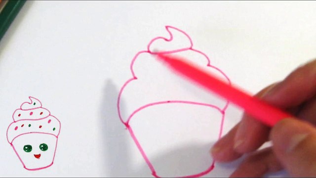 Как рисовать каваи. Как рисовать вкусняшки сладости кексик