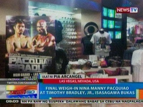 NTG: Final weigh-in nina Manny Pacquiao at Timothy Bradley, Jr., isasagawa bukas