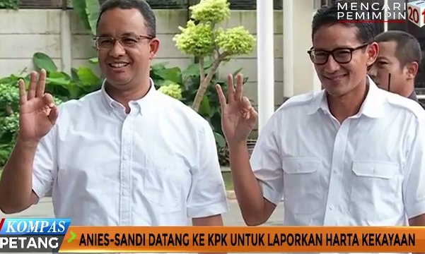Datangi KPK, Anies-Sandi Laporkan Kekayaan
