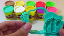 Learn Colors Play doh with Donald Duck, Mickey Mouse, Hello Kitty, Doremon Molds, Little Y