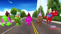 Spiderman ironman Hulk vs Gorilla dinosaurs lion finger family rhymes for Kids 3d animation