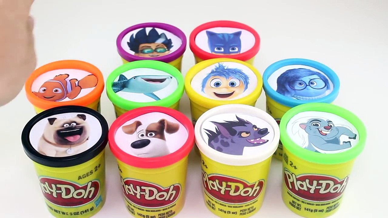 PJ Masks Game - Play Doh Surprise Cups Secret Life of Pets, Shimmer and Shine, Finding Dor