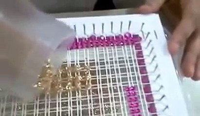 طريقة عمل مفرش  سفره من الخرز والاتامين