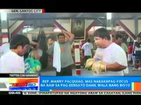 NTG: Rep. Pacquiao, mas nakakapag-focus na raw sa pag-eensayo dahil sa wala nang bisyo (041212)