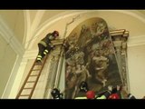 Matelica (MC) - Terremoto, recupero opere in chiesa San Francesco (17.03.17)