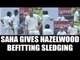 Wriddhiman Saha gives befitting reply to Josh Hazelwood's sledging at Ranchi | Oneindia News