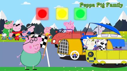 Peppa Pig and Friends Race Car Funny Story Peppa Pig Español Spiderman Superhero in Real L