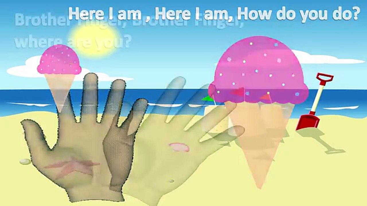 ICECREAM FINGER FAMILY SONG VIDEO (DADDY FINGER) POPSICLE ICE LOLLY BEACH SANDCASTLE