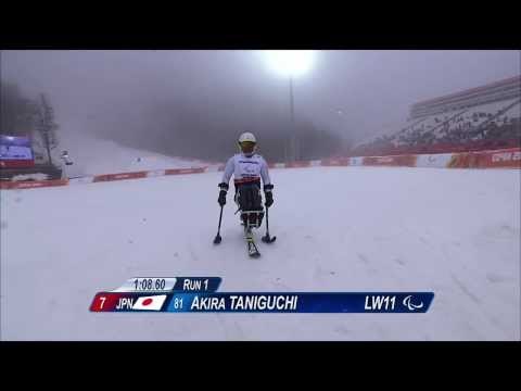 Akira Taniguchi (1st run) | Men's super combined sitting | Alpine skiing | Sochi 2014 Paralympics