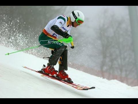 Mitchell Gourley (1st run) | Men's super combined standing | Alpine skiing | Sochi 2014 Paralympics