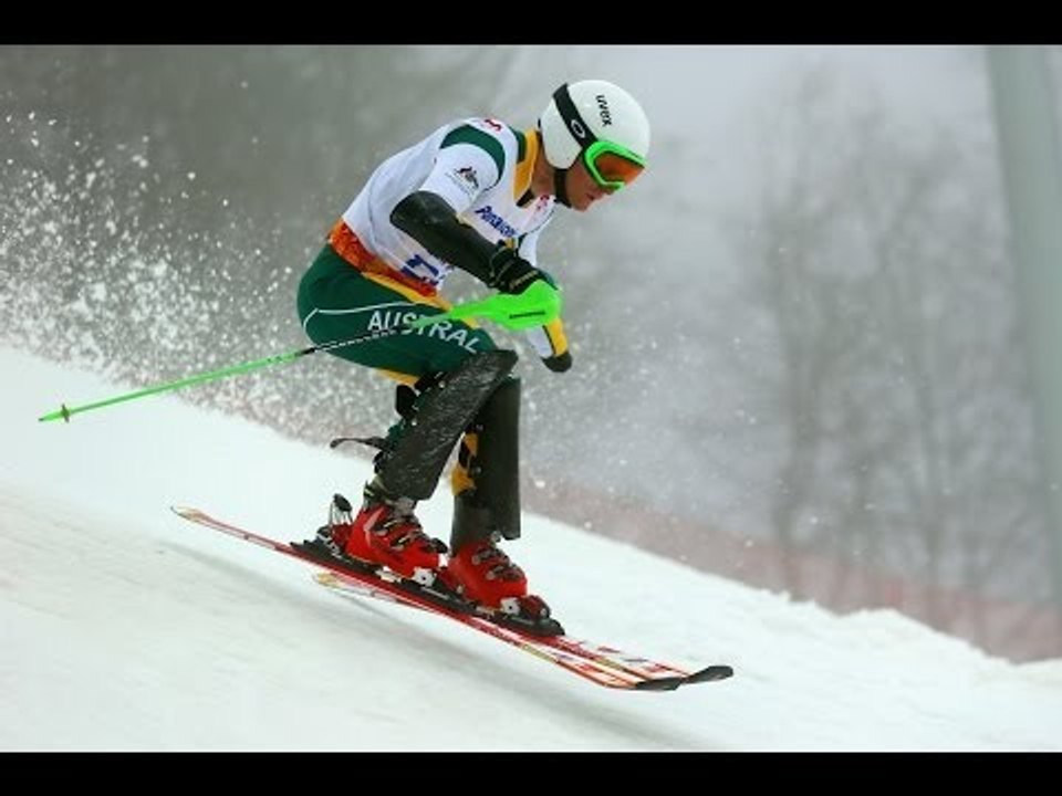Mitchell Gourley  (1st run) | Men's super combined standing | Alpine skiing | Sochi 2014 Paralympics
