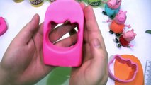 peppa pig español family - create play doh hello kitty ice cream pink color funny