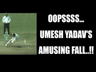 Download Video: India vs Australia 3rd Test: Umesh Yadav loses balance, falls on the pitch | Oneindia News