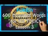 FukEn★600 Essential Words for the TOEIC★Lesson 3★Warranties★Full HD★
