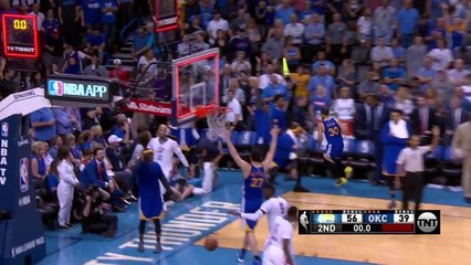 Steph Buries the First Half Buzzer-Beater and runs to the locker room!