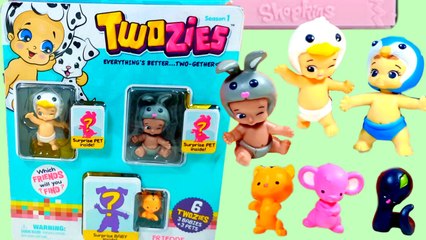 Unboxing Twozies 6 Pack with 3 Surprise Baby + Pet Animal Babies Videos for kids