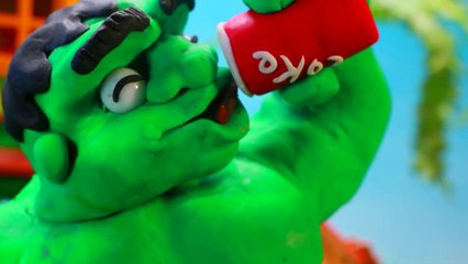 Hulk Hamburger Battle! Play Doh Food Fight