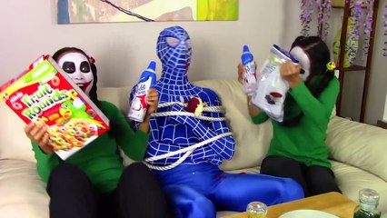 Spiderman Pranked by Twin Joker girls w  Evil fairy, vampire, princess rapunzel, police