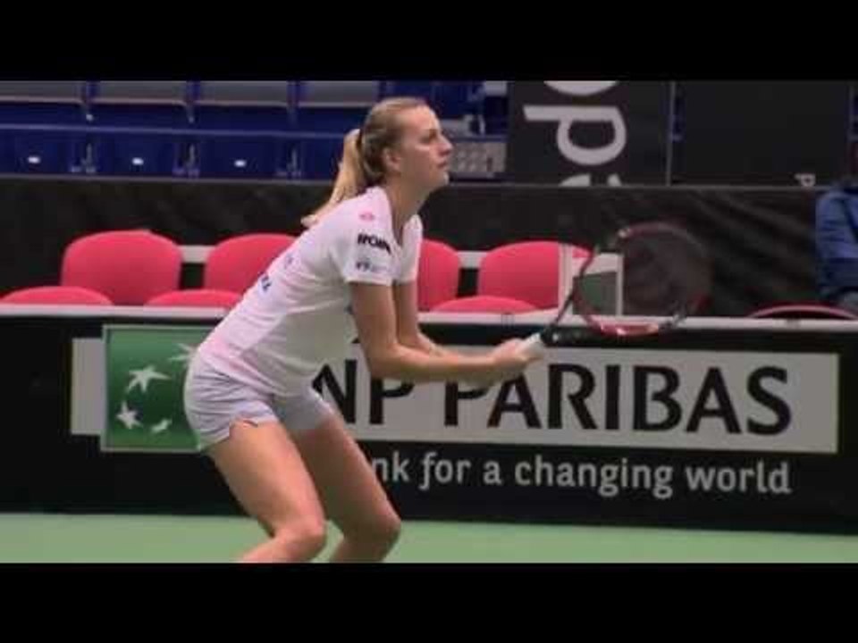 The Czech Fed Cup team in training