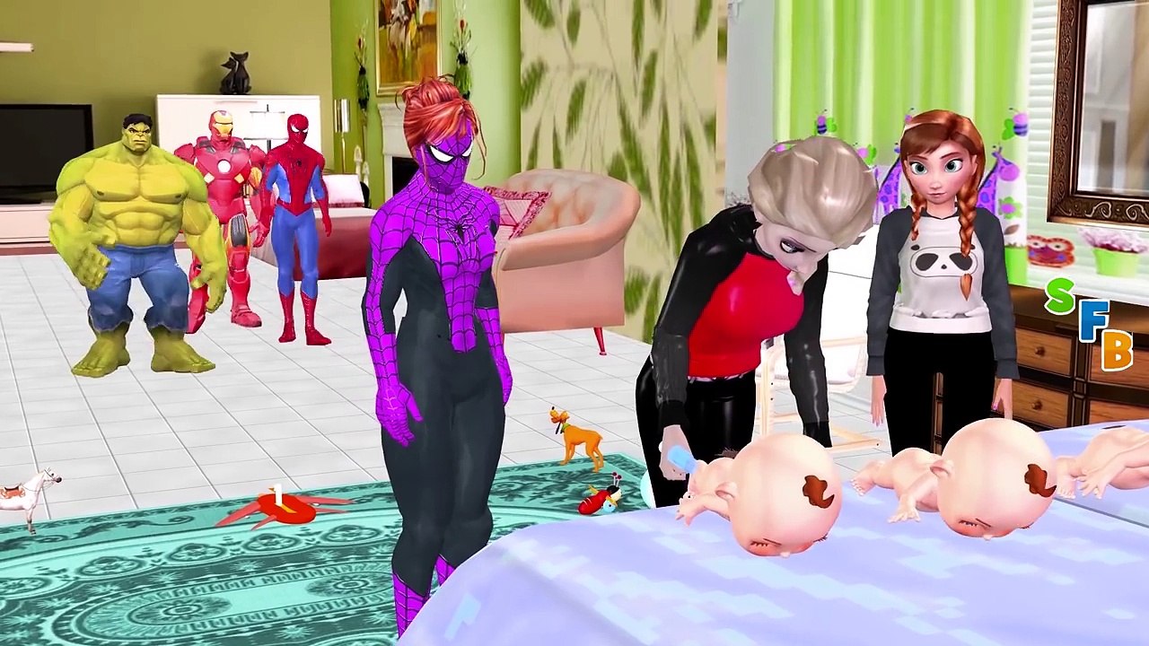 Frozen Elsa Spiderman SpiderGirl Baby Joker Drop Down In Lake Killer Clown Venom Funny Sup