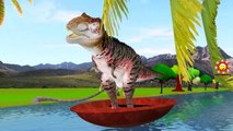 Dinosaurs Finger Family Nursery Rhymes | Wheels On The Bus Go Round And Round Hot Cross Bu