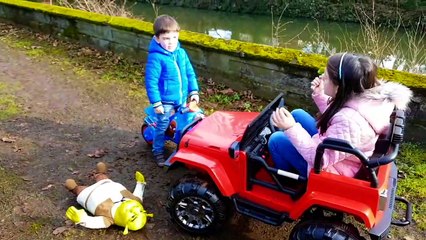 Shrek Car Ride On Power Wheels Jumping in