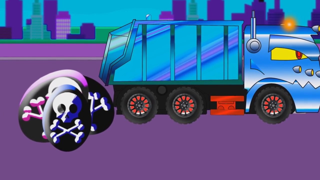Good Garbage truck vs Evil Monster Trucks _ Learn V