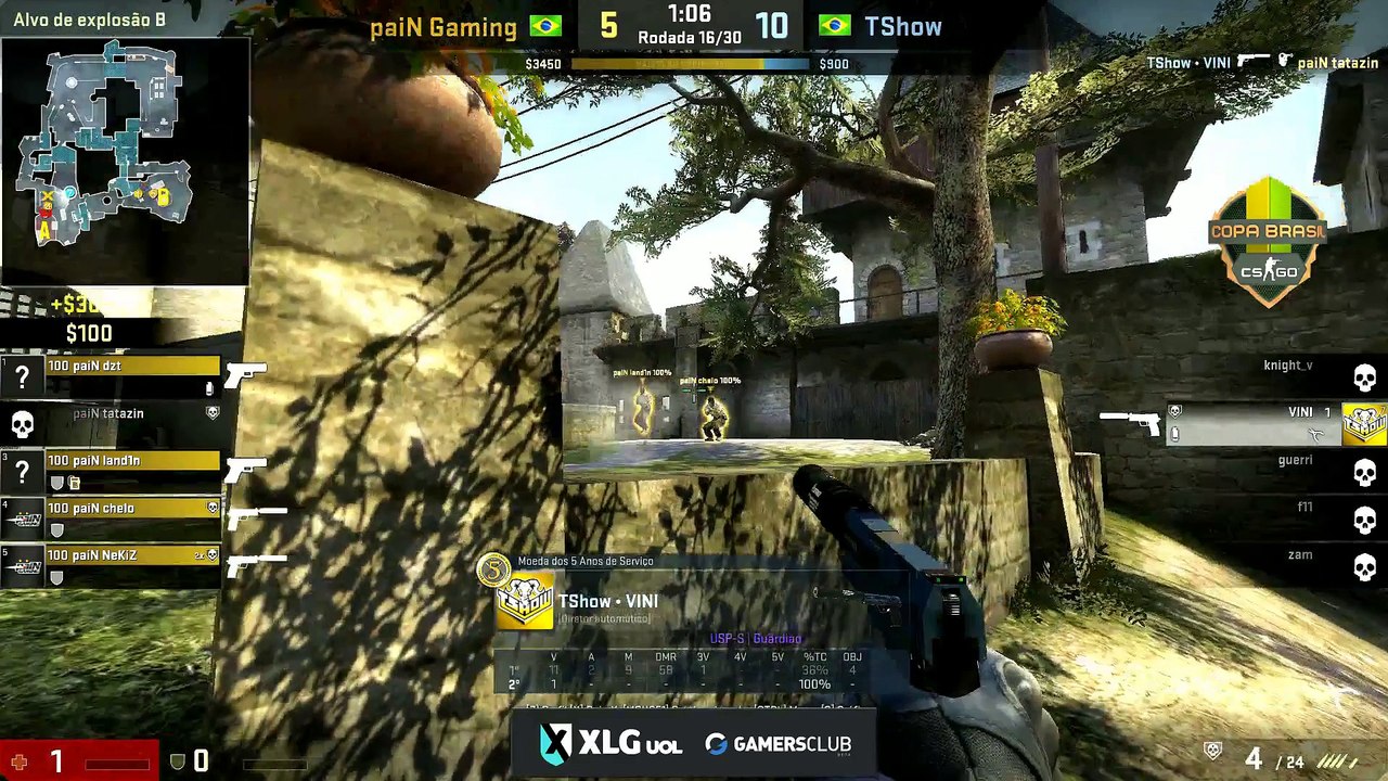 CSGO: TShow Vini 1v5 1hp pistol round + defuse on Brazil CS:GO Cup