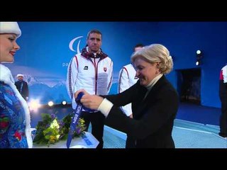 Victory ceremony for Men's Downhill - Visually Impaired