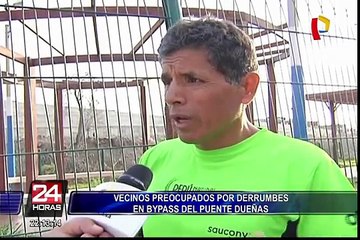 Vecinos preocupados por derrumbes en bypass de puente Dueñas