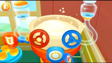 ICE CREAM BAR FACTORY | BABY PANDA MAKE ICE CREAM | BABYBUS GAMES