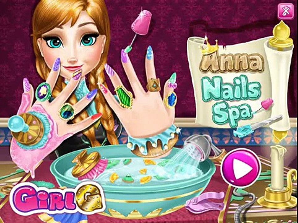 Анна дисней замороженный замороженные Игры кино ногти Принцесса спа спа