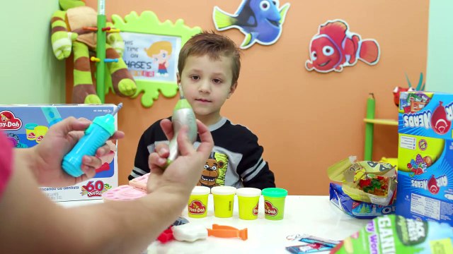 Chases Corner - SCARY DENTIST GIANT CANDY! PLAYDOH FNAF DOCTOR DRILL n FILL TEETH (#47) Fei