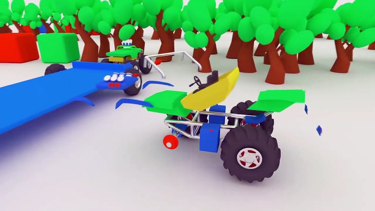 3D Tow Truck & Police Monster Trucks in Car City Surprise Eggs _ Cars &