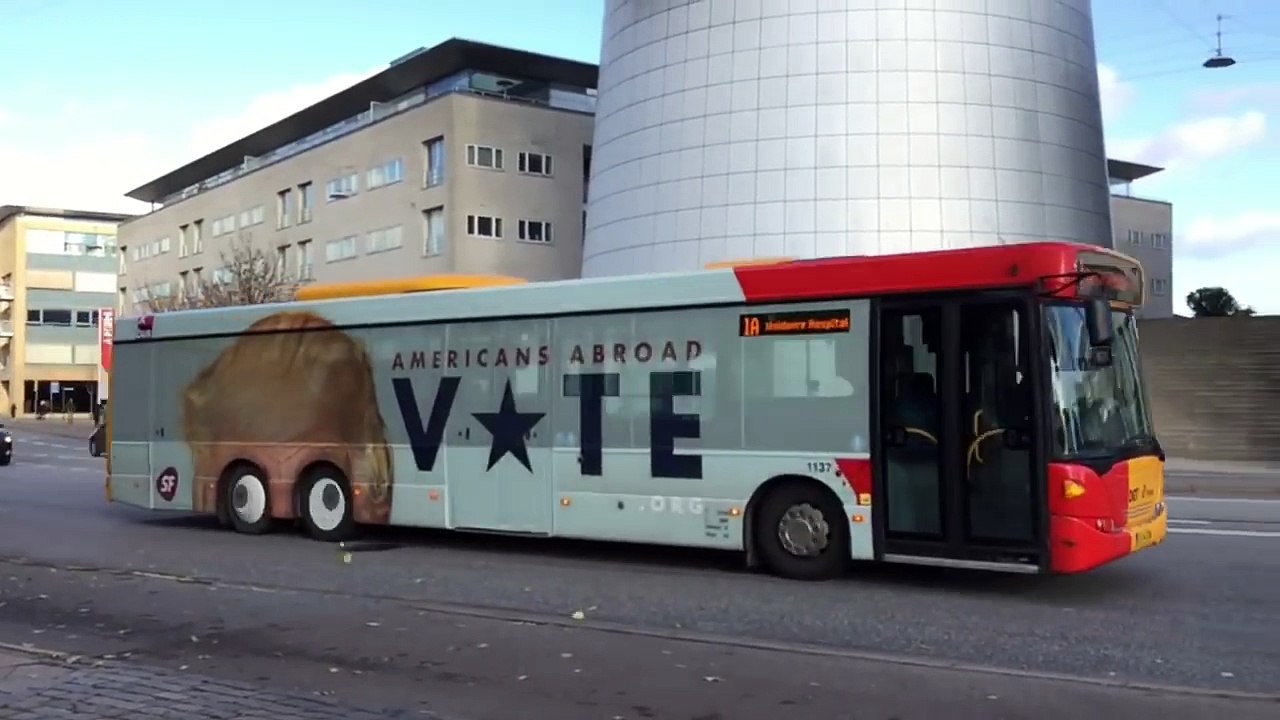 Donald Trump bus Commercial in Copenhagen Denmark.