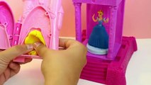 Play Doh Sparkle Prettiest Princess Castle Disney Belle Cinderella Aurora Playdough Dresse