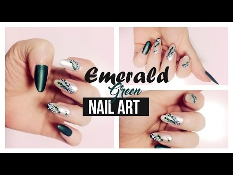 EMERALD GREEN NAIL ART