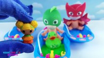 PJ Masks Baby Dolls Pretend Play Slime Bathtub Toy Surprises Learn Colors [Full episodes]
