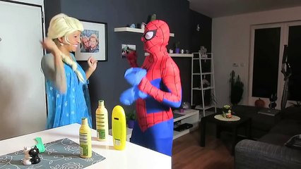 Frozen Elsa & Anna CUT DRESSES! w/ Spiderman Joker Princess Belle Ice Cream Spidergirl Sup