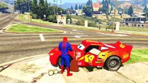 Spiderman Drives Lightning MCQUEEN MONSTER Trucks CARS Cartoon Nursery Rhymes Children & K