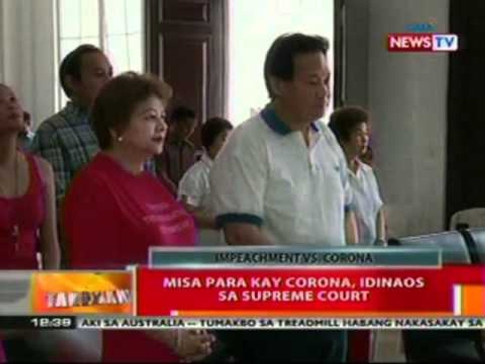 BT: Misa para kay Corona, idinaos sa Supreme Court