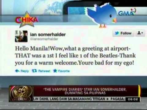 24oras: 'The Vampire Diaries' star Ian Somerhalder, dumating sa Pilipinas