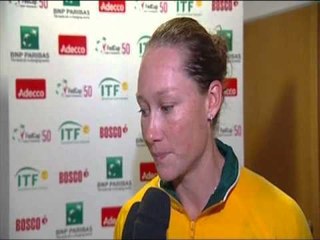 Czech Republic v Australia - Sam Stosur (AUS) interview after rubber 2