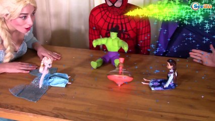 Maleficent Frozen Elsa and Superheroes Powers! w\ Spiderman & Pink Spidergirl in Real Life