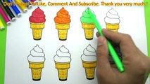 Learn Colors for Kids and Color Popsicle & Ice Cream Coloring Pages